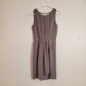 Propaganda womens dress XS grey shear gauze lined aline knee length